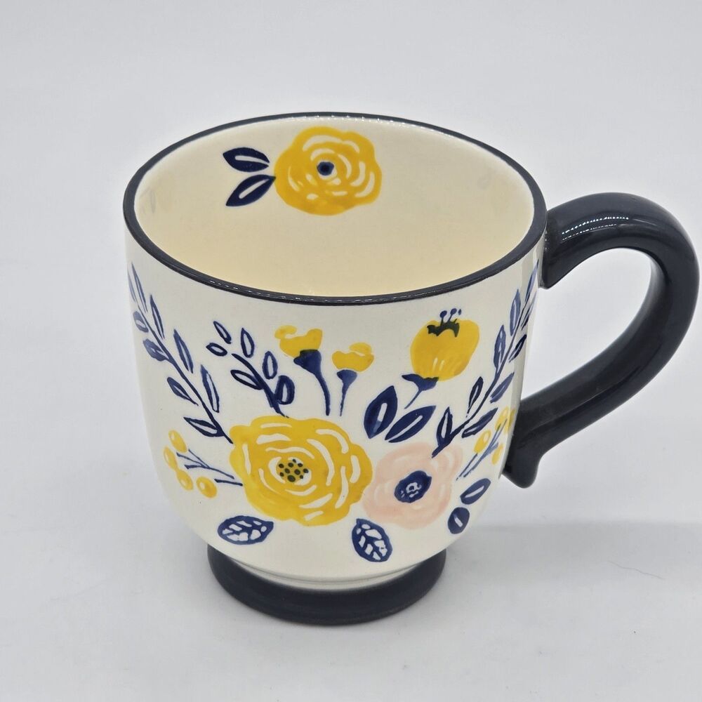 Potter's Studio Blue and Yellow Floral Mug NEW